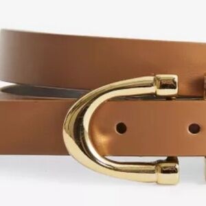NWT - Reiss Bailey horseshoe buckle leather belt -  Tan - Size L